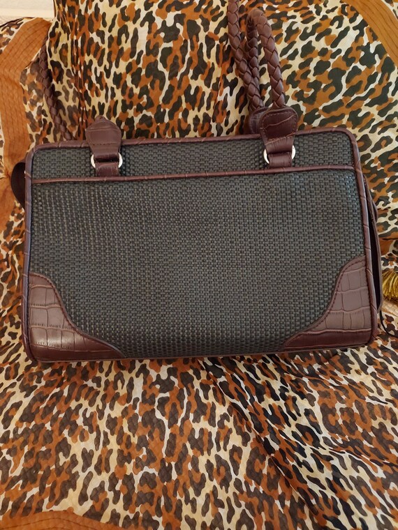 Vintage Bueno med size handbag. Braided leather-l… - image 7