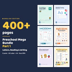 Pacote Completo com mais de 400 Páginas - Parte 1: Atividades para Educação Infantil - Leitura, Escrita, Letras, Alfabeto (Traçado) e Palavras de Alta Frequência