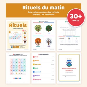 Rituels du Matin Maternelle, Calendrier Maternelle à Imprimer, Météo, Émotions, Jours de la Semaine