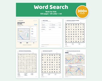 Word Search Book Printable for Kids, 256 Puzzles with Christmas Themes, 4 Levels, 323 Pages