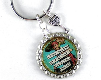 Wine Keychain, Alcohol Keychain, wine Lover Gift, Funny Keychain, Gift for Her