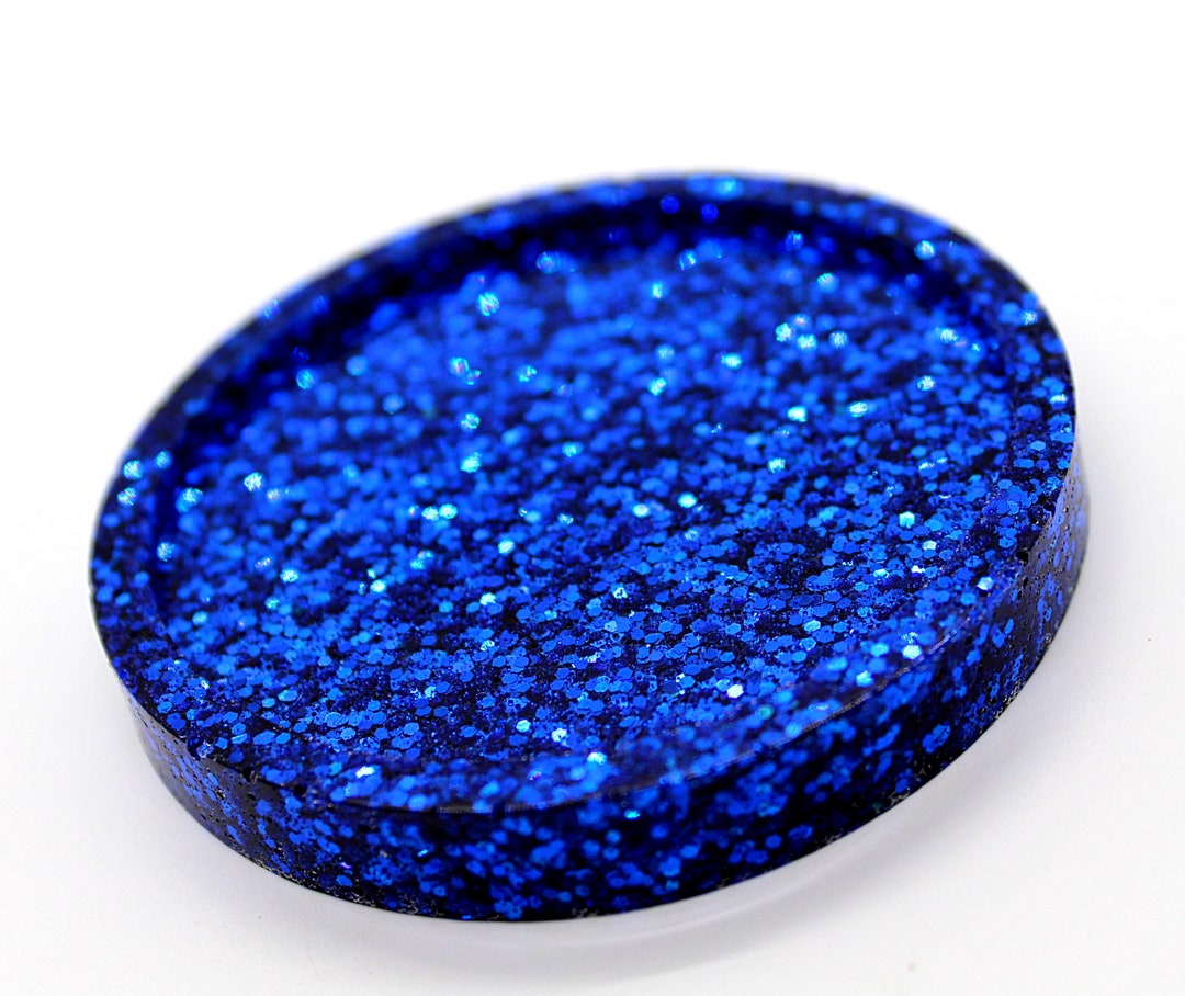 Small Glitter Coaster Blue Glitter Bar Decor Housewarming Etsy