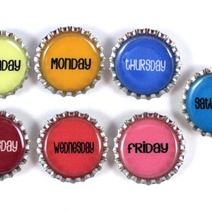 Chore Magnets, Day Magnets, Days of the Week, Bottle Cap Magnets, Teacher Magnets, Chore Chart, Kids Magnets image 1