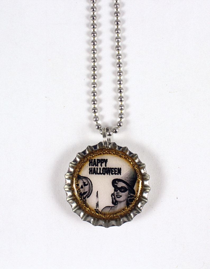 Halloween Necklace Halloween Jewelry Happy Halloween Pinup Etsy