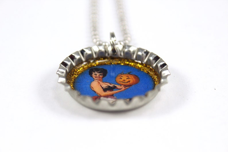 Halloween Necklace Halloween Jewelry Pinup Girl Pinup Girl Etsy