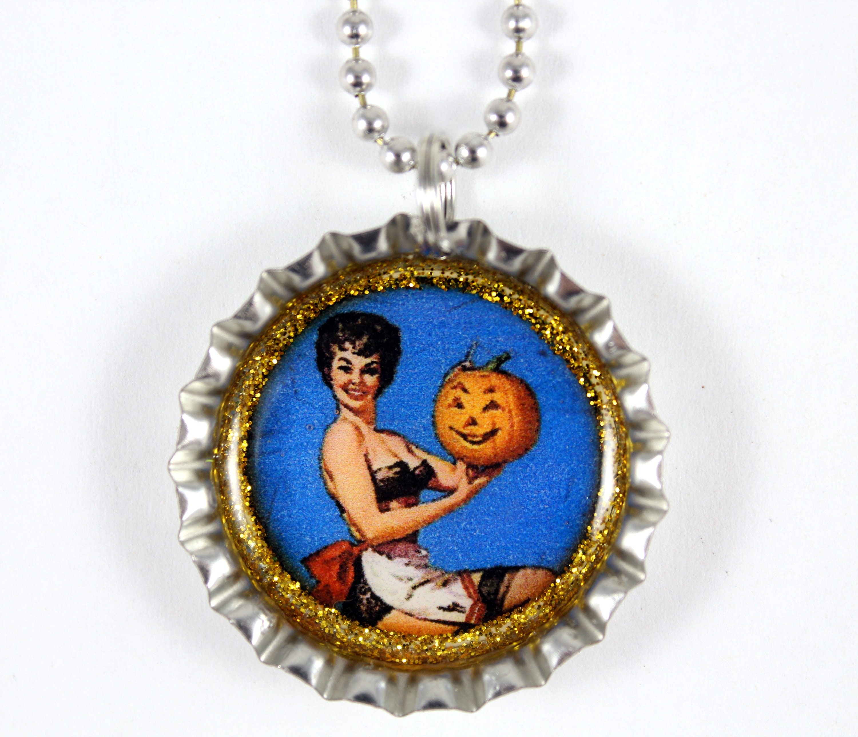 Halloween Necklace Halloween Jewelry Pinup Girl Pinup Girl Etsy