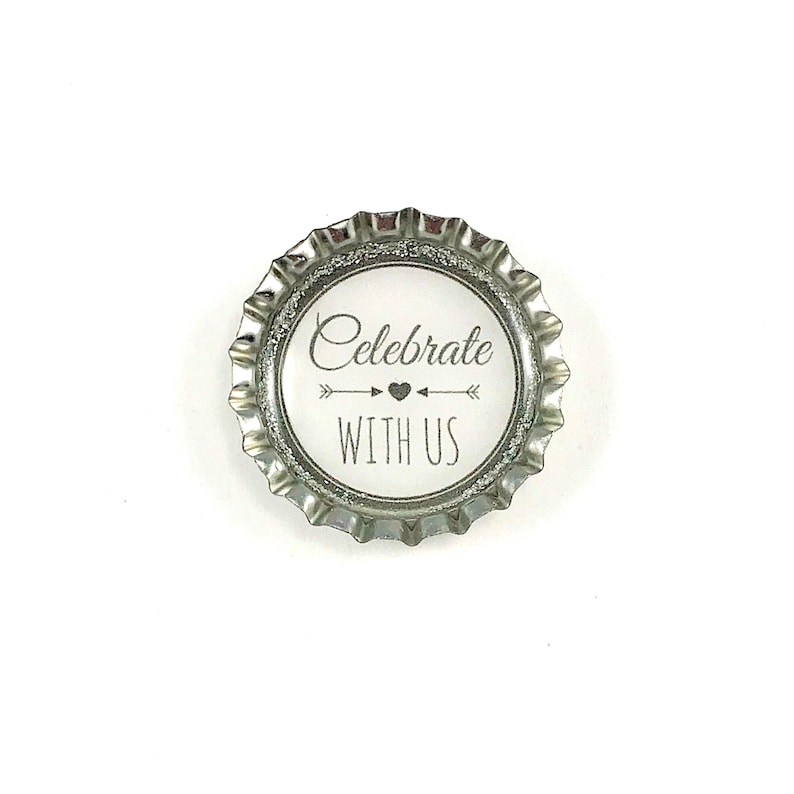 Save the Date Save the Date Magnet Bottle Cap Magnet Kitsch Decor White and Gray Wedding Favors Party Favors Wedding Magnets