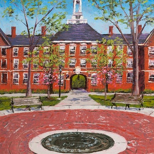 11&quot; x 14&quot; palette knife painting of Upham Hall Arch, an iconic landmark on the campus of Miami University in Ohio