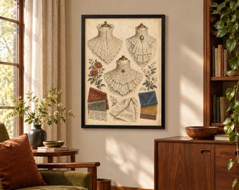 Edwardiansk kragestudie: Utskrivbar väggkonst i vintagestil, digital nedladdning