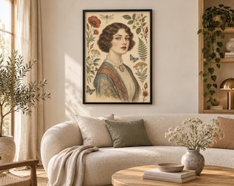 Makeupporträtt från 1920-talet: Utskrivbar väggkonst i vintagestil, digital nedladdning