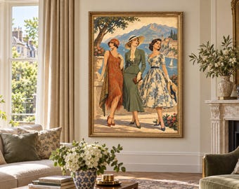 Årtionden av klänning: Vintageinspirerad utskrivbar väggkonst