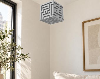 Hörncitadell utskrivbart hörnillusions-klistermärkeskit, geometrisk labyrint digital nedladdning