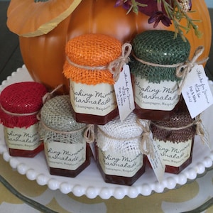 Rustic Wedding Jam Favors/ Burlap Jam Favors/ 25 Country Wedding/ 2 Oz / Flavor Choice/ Custom Party Favors