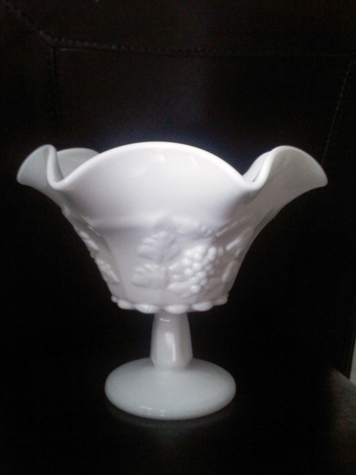 Vintage Milkglass Pedestal Compote / Westmoreland Gift/ Etsy