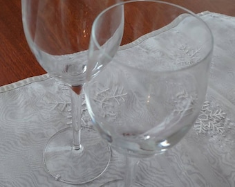 Hand Blown Wine Glasses/ Set of Two/ Stemware from the 90's