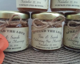 Rustic Jam Favors/ Twine/Personalized Favor/ Spread The Love/ 1.5 0z/  Shower / Engagement Party/ Rehearsal Dinner/FREE Shipping