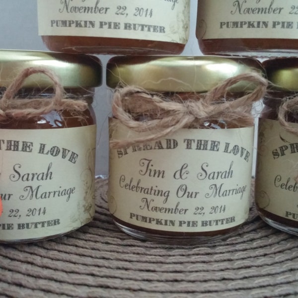 Rustic Jam Favors/ Twine/Personalized Favor/ Spread The Love/ 1.5 0z/  Shower / Engagement Party/ Rehearsal Dinner/FREE Shipping