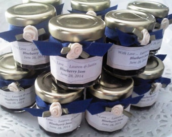 Customizable  Jam Favors/ 50 favors/ Satin Rose /Hannukah/ Winter-Spring Wedding/Bridal Shower/ Engagement Party Favors (1.5 oz)