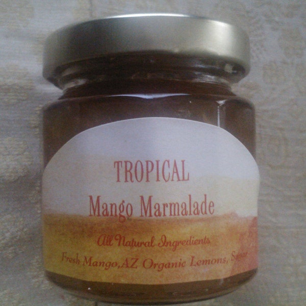 TROPICAL Mango Marmalade / Wedding Favors. Welcome Wedding Bags/ Gift Baskets-4 oz (125 ml)