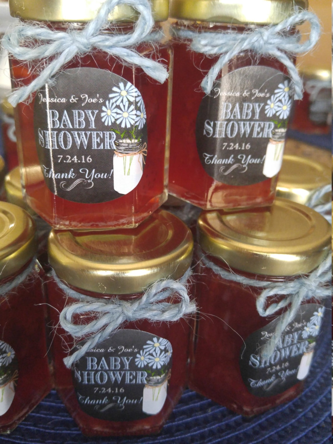 Baby Shower Jam Favors/ 25 Rustic Mini Jam Favors / Country Etsy