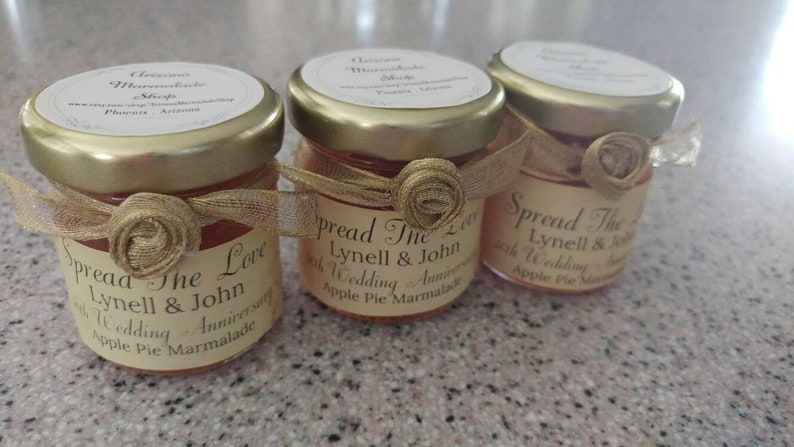 Gold Anniversary Jam Favors/Custom Party Favors W/ Ribbon image 0