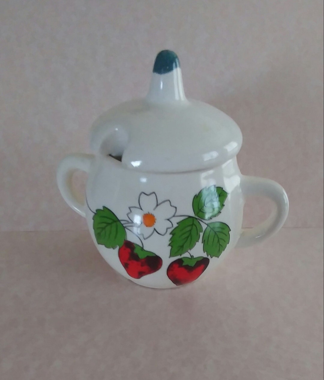 Vintage Ceramic Jam Server / Mustard Pot With Lid/ Sugar Bowl Etsy