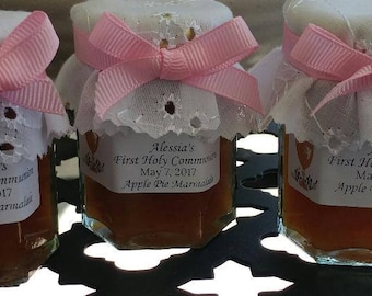 First Communion Jam Favors/ 25 Favors/Confirmation Favor/ Baptism Favor / Sweet 16 Favor/ Quinceanera Party Favors/ 2 oz Each/FREE Shipping