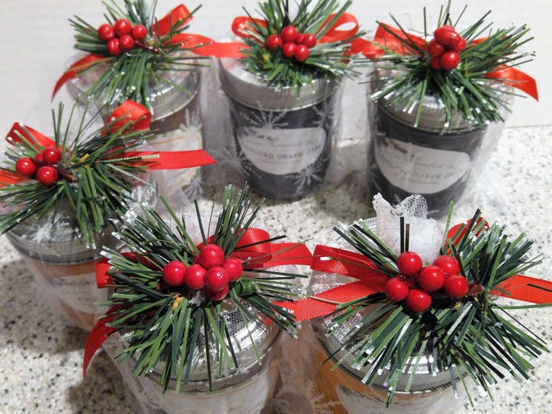 Christmas Jam & Jelly Gift/ 3 or 6 Jar Set/ Decorated/ 8 oz Etsy