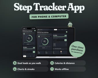Step Tracker App, Walking Challenge, Daily Step Log, Fitness Habit Tracker