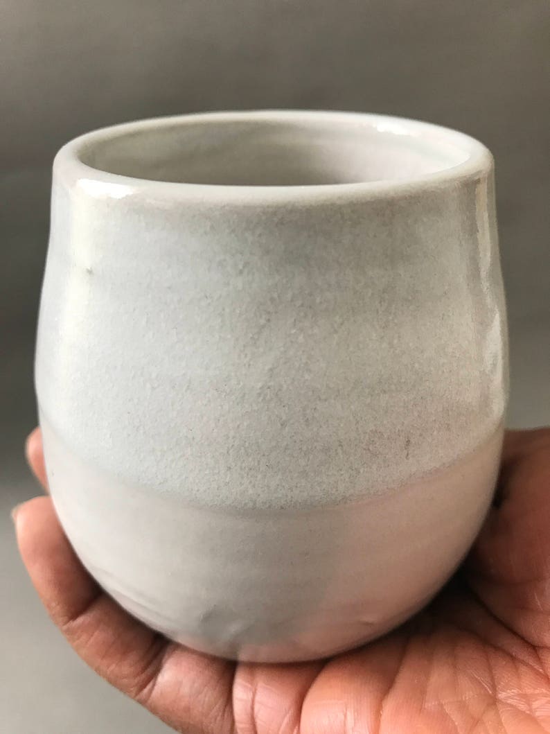 White Matt Celadon Ceramic Cups Set of 4