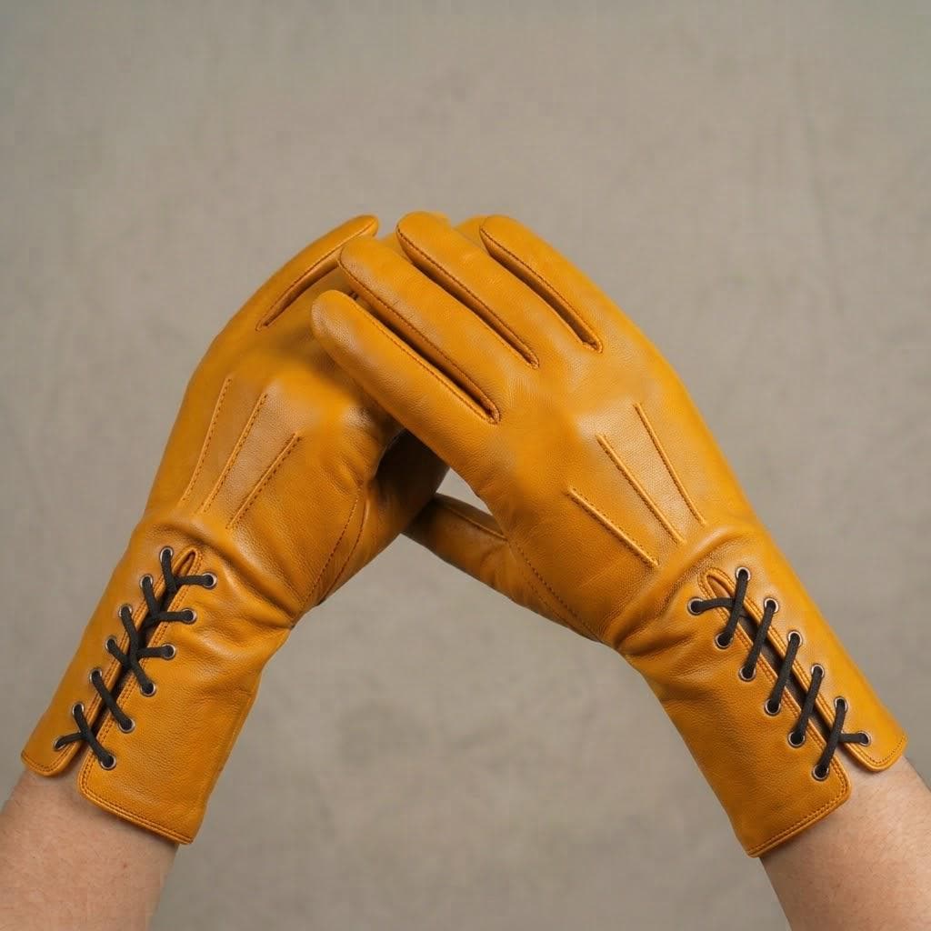 スペイン製ロングレザーグローブ 7½ シルク裏地 Sexy leather gloves - Etsy 日本