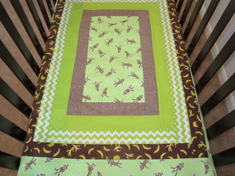 sock monkey crib bedding