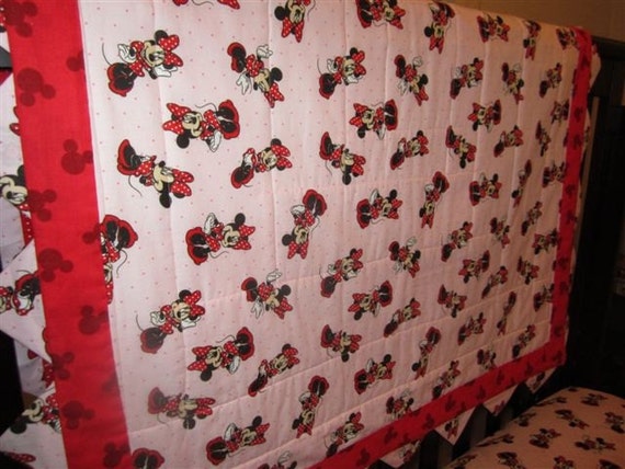 Minnie Mouse Crib Quilt Crib Skirt Fitted Crib Sheet And Etsy