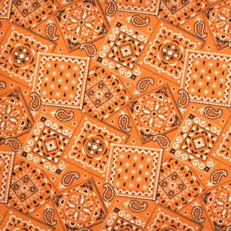 Bandana Fabric Orange 1/2 yard | Etsy