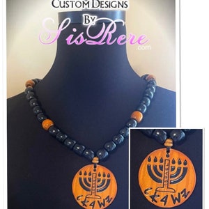 Israel (Paleo Hebrew & English) Menorah Medallion Necklace