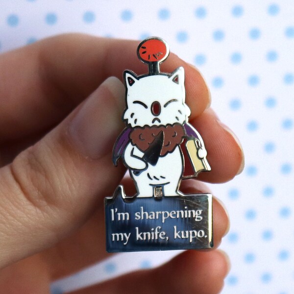 FF9 Moogle Moguo Enamel Pin - 1.5" Hard Enamel Pin with Rubber Butterfly Pinback