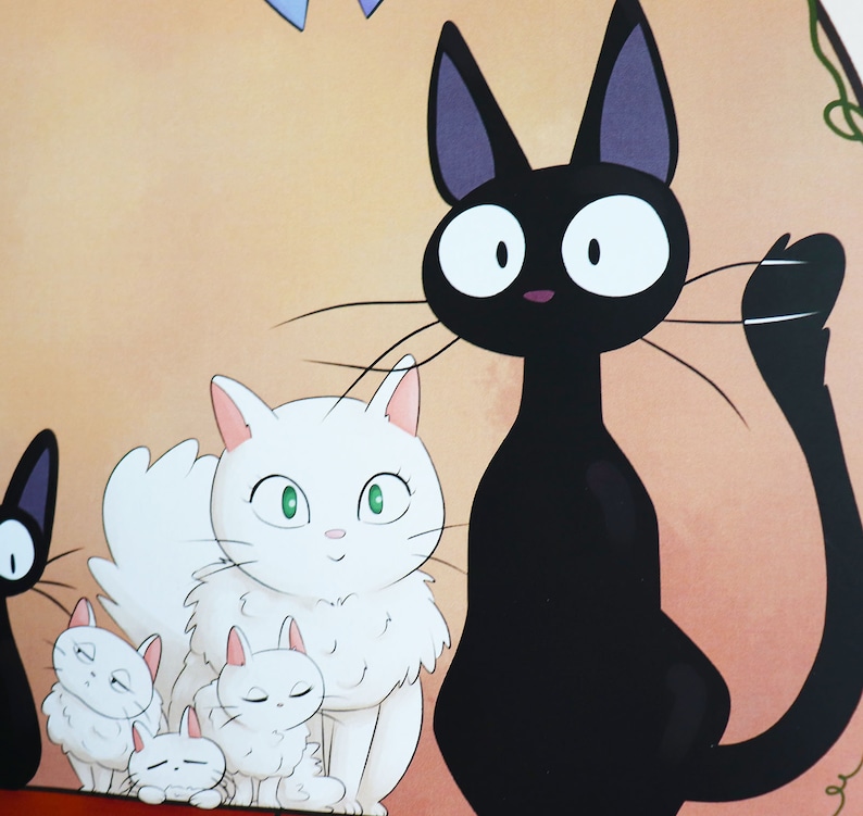 Studio Ghibli Kiki's Delivery Service Jiji & Family Poster Etsy