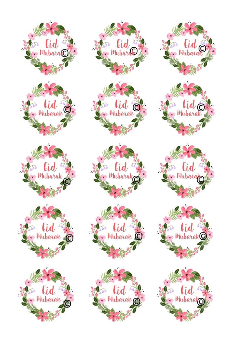 Eid Mubarak Cupcake Toppers 15x2 Etsy UK