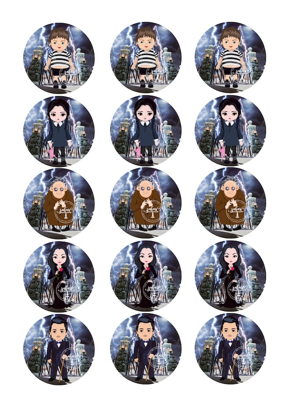 Addams Family Edible Images for Cupcakes or Cookies 15 2inch Etsy Canada