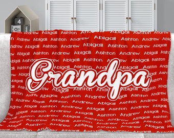 Christmas Gift for Grandpa from Kids - Granddad Blanket - Gifts for Grampy - Papa Blanket - Gift from Grandkids - Papi's - Gramps -Abuelo