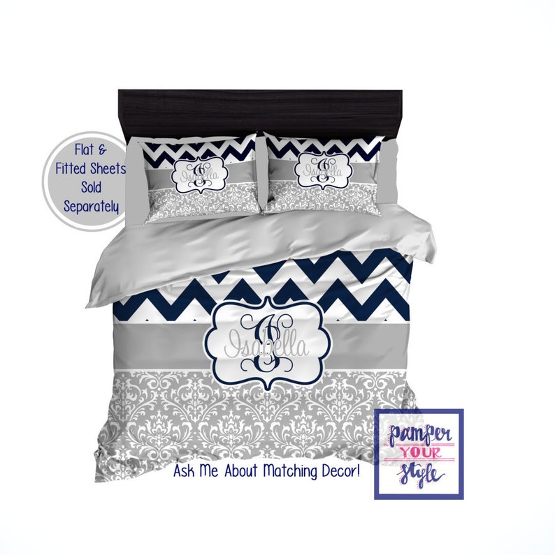 Dorm Room Monogrammed Bedding Initial Bedding Monogrammed Etsy