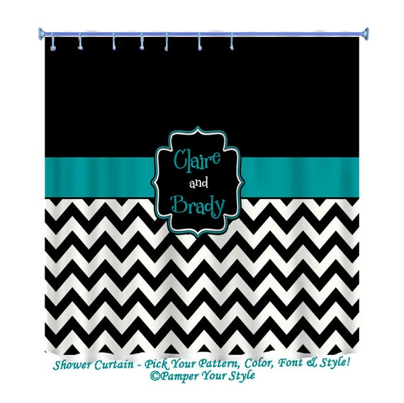 Personalzied Shower Curtain Custom Monogrammed Curtain Any Etsy