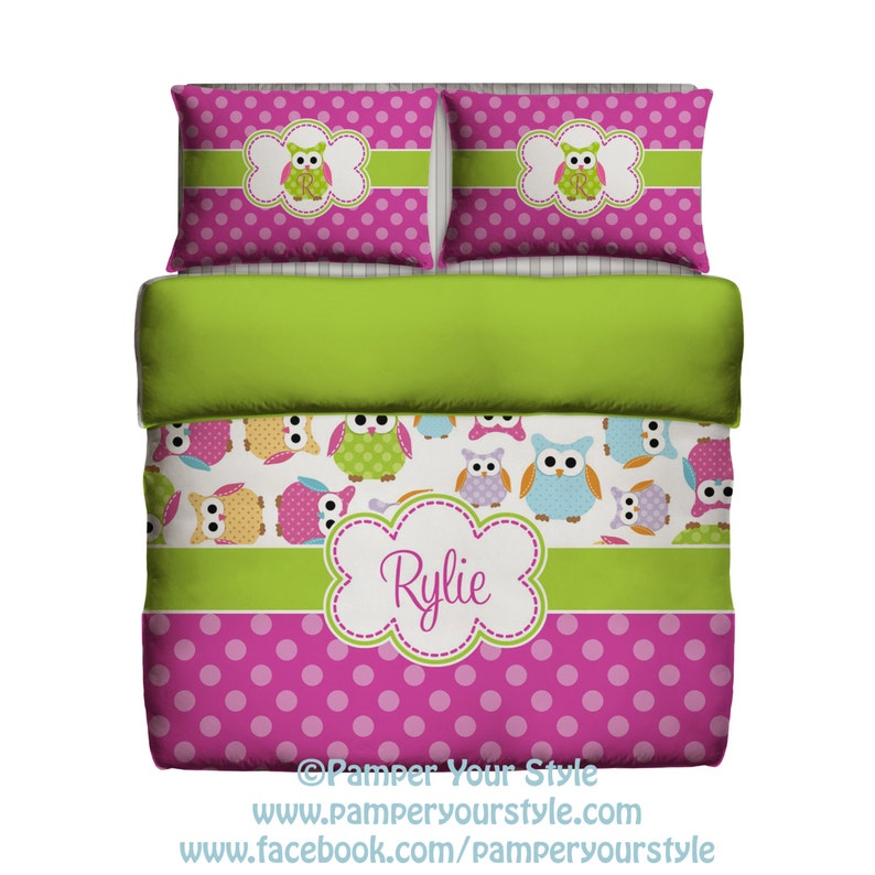 Owl Bedding Custom Toddler Personalized Create Your Own Color Size