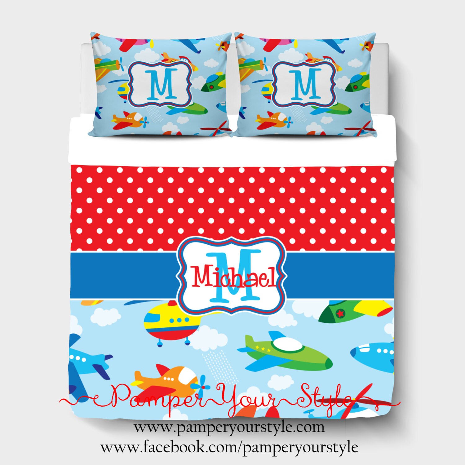 Boys Custom Bedding Airplane Bedding Helicopter Bedding Etsy