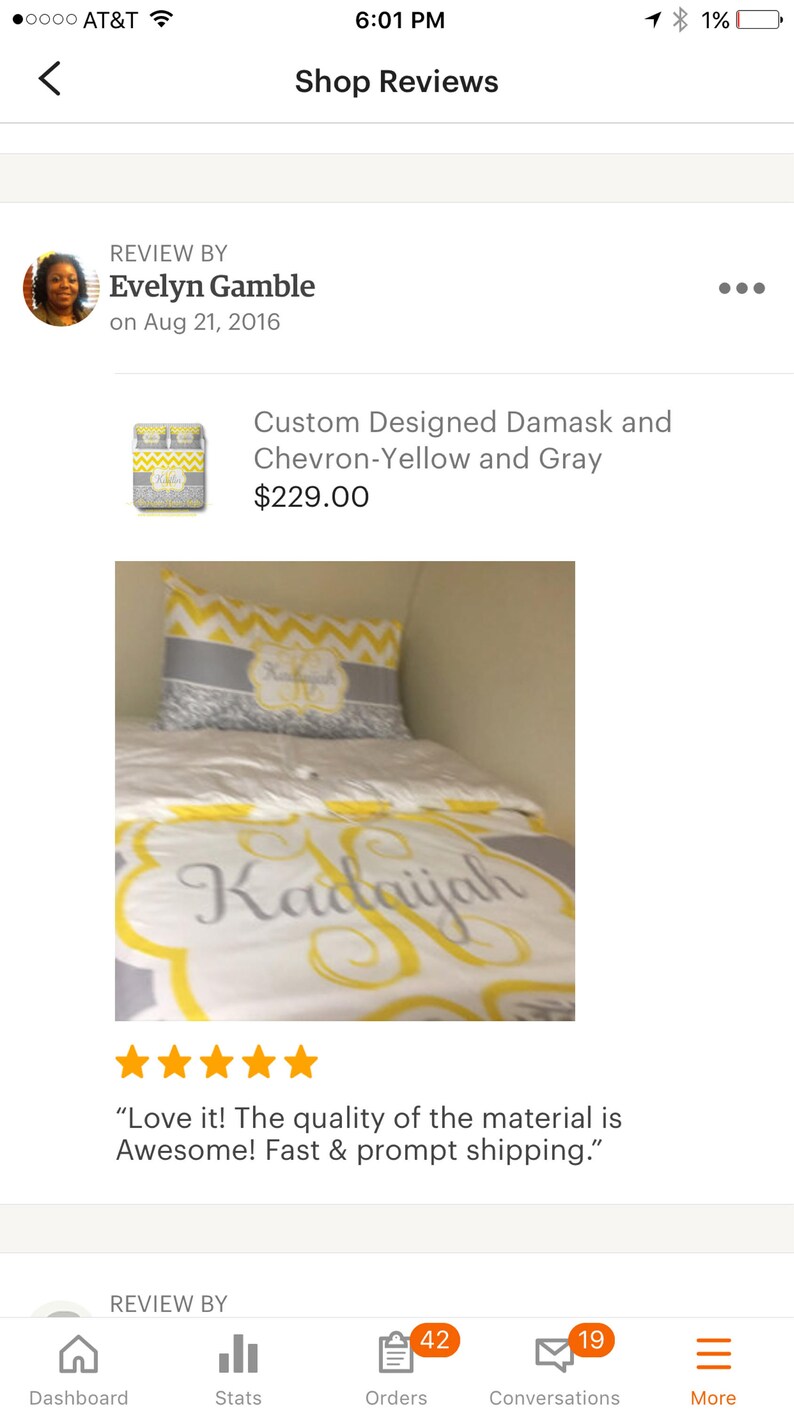 Custom Designed Damask and Chevronyellow and Gray Bedding Etsy