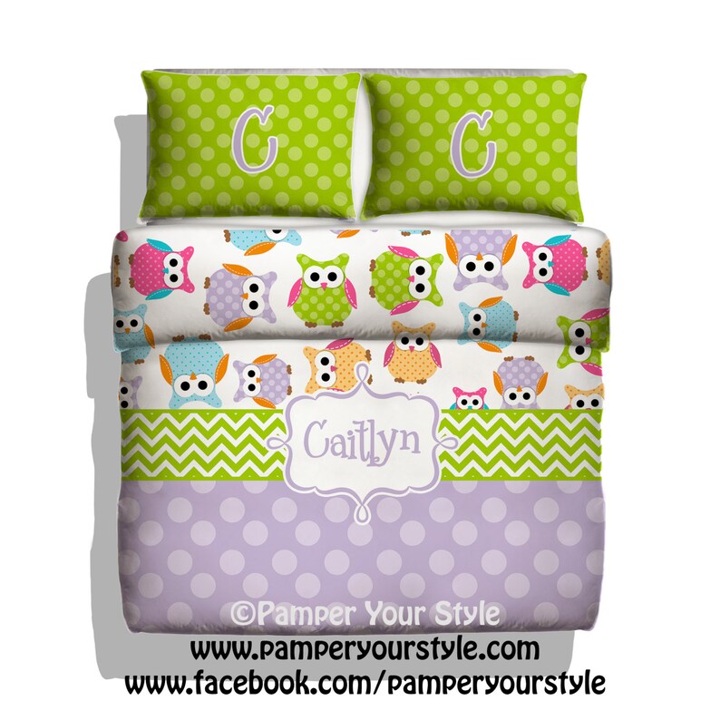 Owl Bedding Custom Toddler Bedding Owl Personalized Etsy