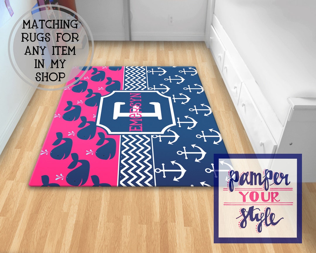 Whale Nursery Rug Custom Whale Nursery Rug Monogrammed Whale Rug A