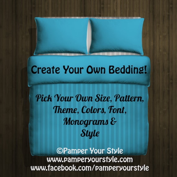 Design My Own Bedding Twin Queen King Custom Duvet Etsy