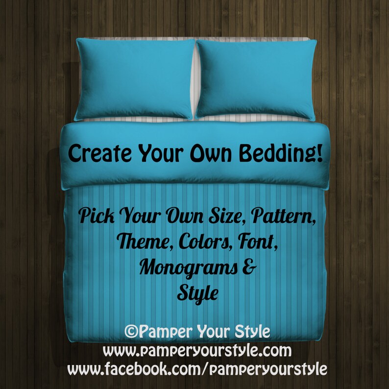 Design My Own Bedding Twin Queen King Custom Duvet Monogram Create
