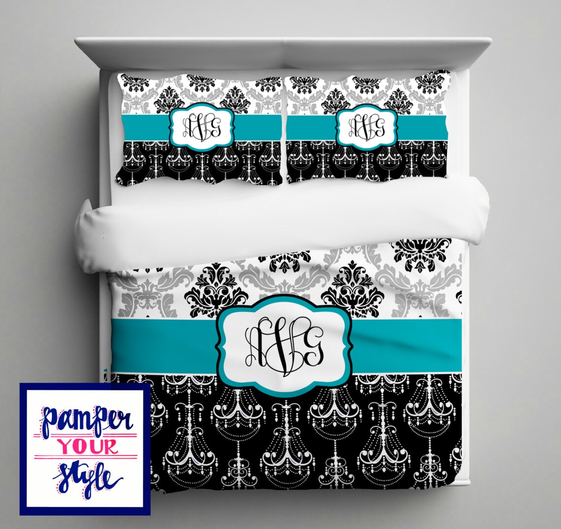 Damask and Chandelier Bedding With Matching Shams Etsy
